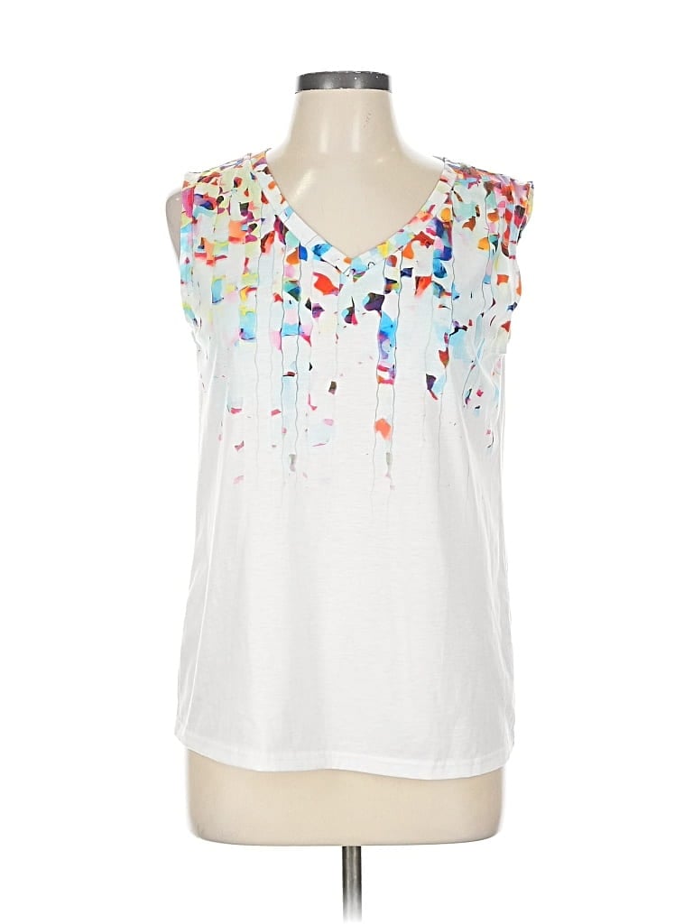 Pre-owned Unbranded Sleeveless T-shirt In White