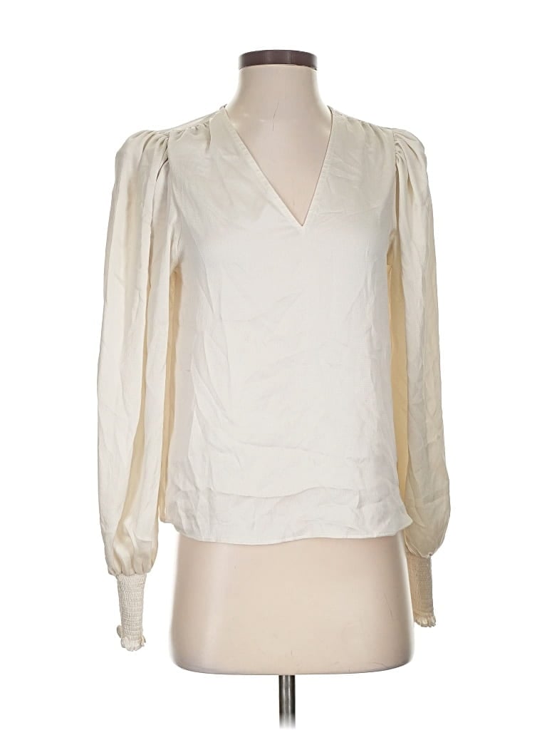 Pre-owned Express Long Sleeve Blouse In White