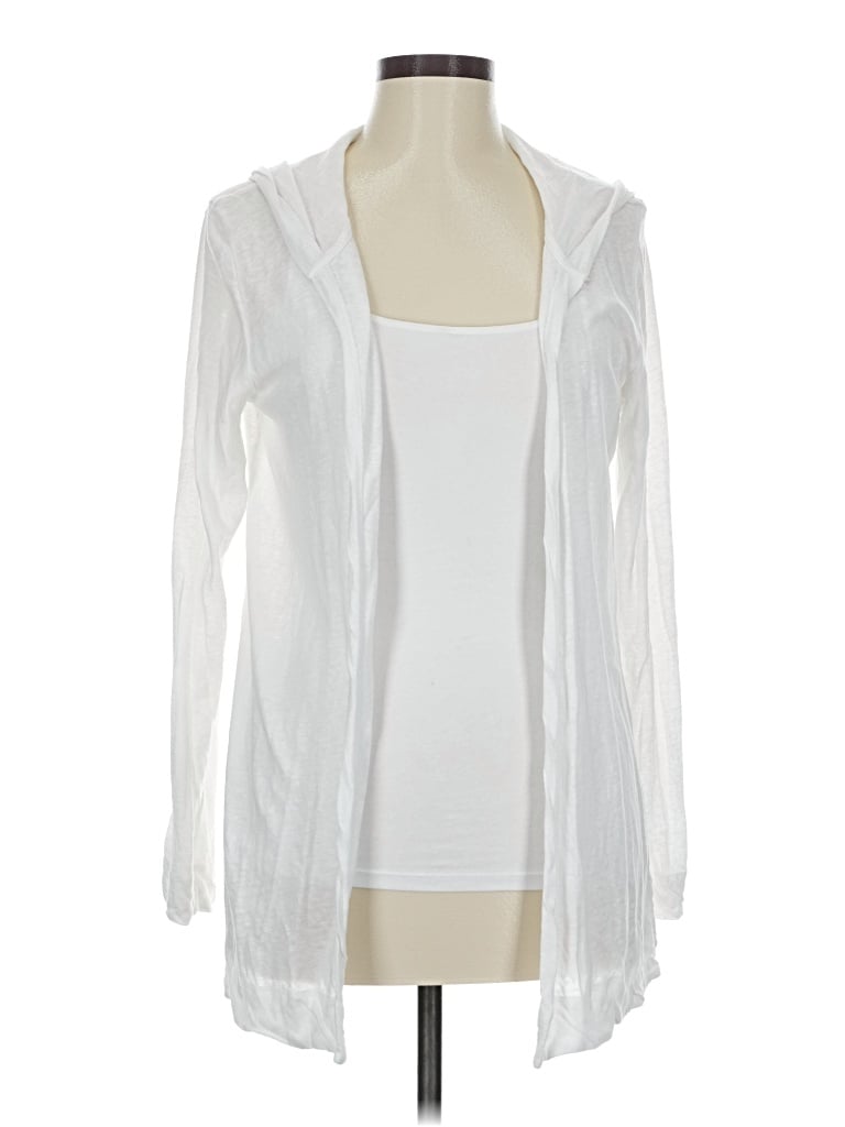 Pre-owned Sigrid Olsen Cardigan Sweater In White