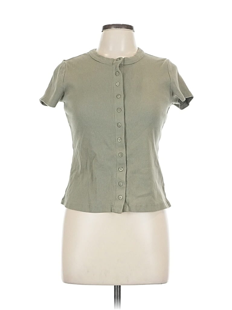 Pre-owned Universal Thread Short Sleeve Blouse In Green