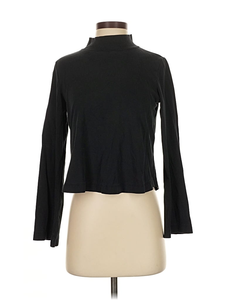Pre-owned Uniqlo Long Sleeve Turtleneck In Black