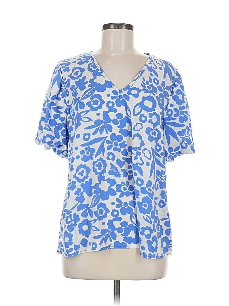 Pre-owned Entro Short Sleeve Blouse In White