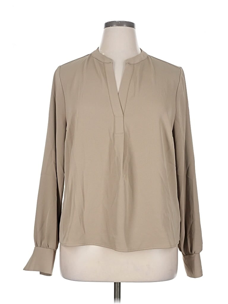 Pre-owned Melloday Long Sleeve Blouse In Brown