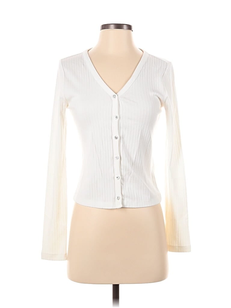 Pre-owned Gap Cardigan Sweater In White