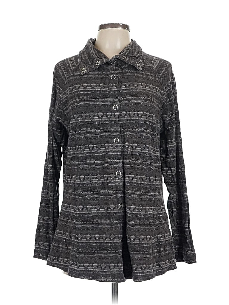 Pre-owned Woolrich Long Sleeve Button Down Shirt In Gray