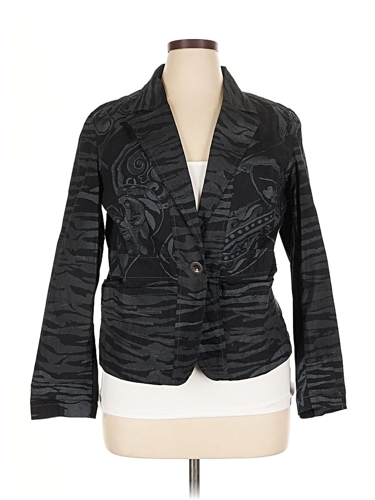 Pre-owned Chico's Blazer Jacket In Black