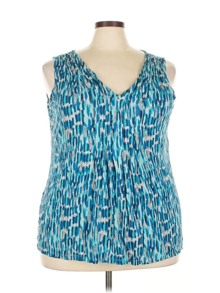 Pre-owned Lane Bryant Sleeveless Blouse In Blue