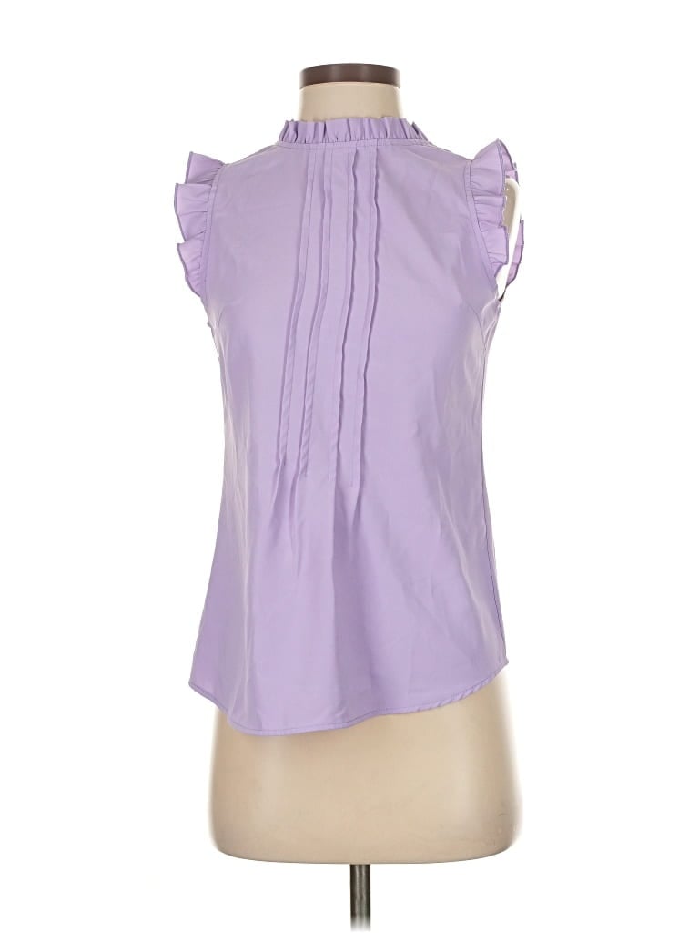 Pre-owned Allegra K Sleeveless Blouse In Purple