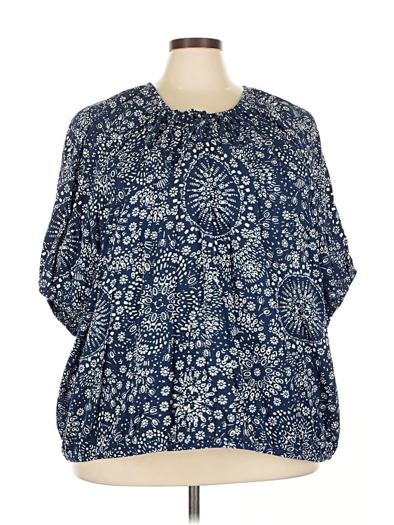 Pre-owned Torrid 3/4 Sleeve Blouse In Blue