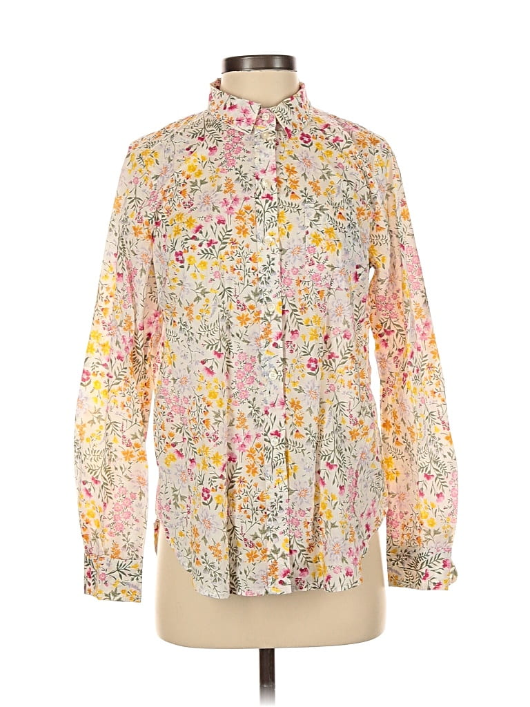 Pre-owned Old Navy Long Sleeve Button Down Shirt In Yellow