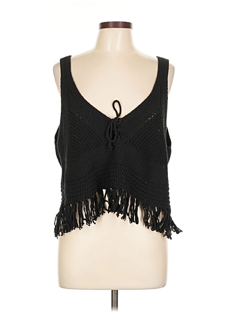 Pre-owned Pilcro Sleeveless Top Black Halter Neckline Tops
