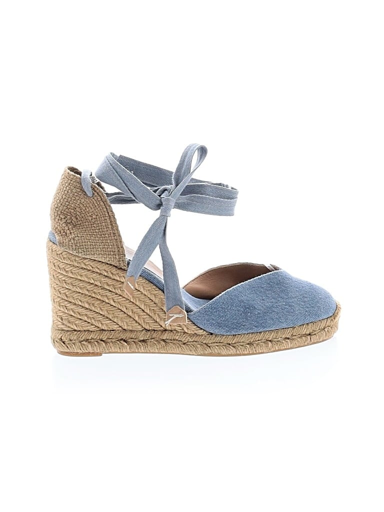 Pre-owned Castaã±er Wedges In Blue