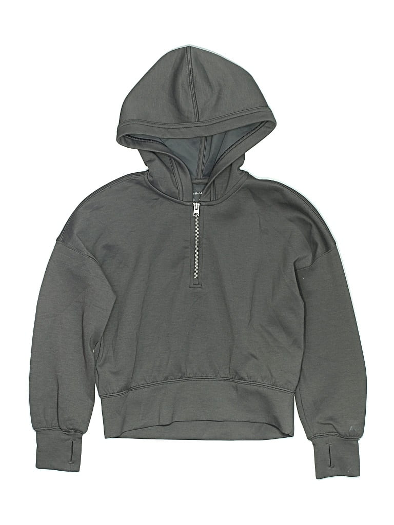 Pre-owned Abercrombie Kids' Zip Up Hoodie In Gray