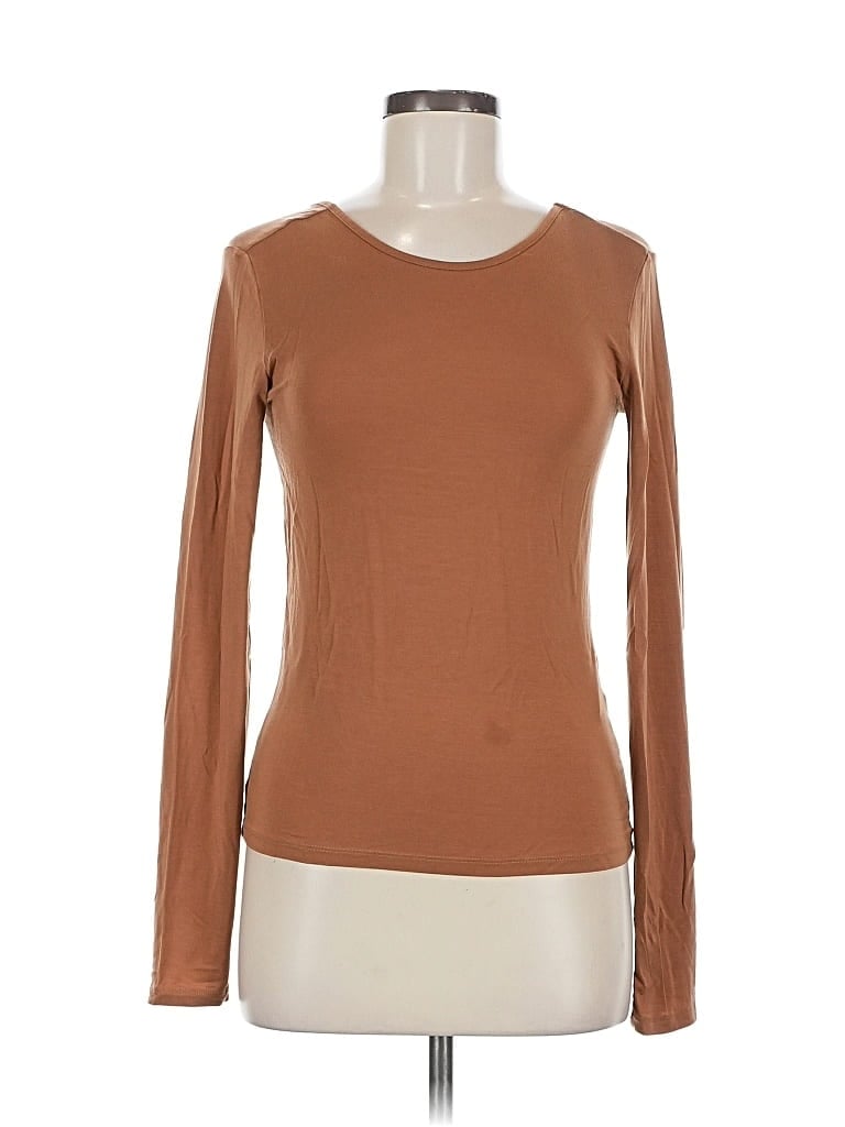 Pre-owned Aware By Vero Moda Long Sleeve T-shirt In Brown
