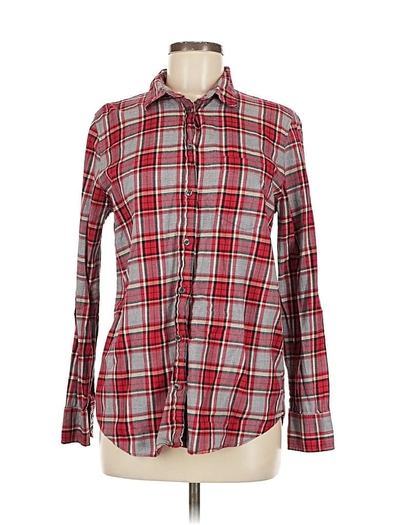 Pre-owned J.crew Factory Store Long Sleeve Button Down Shirt In Red