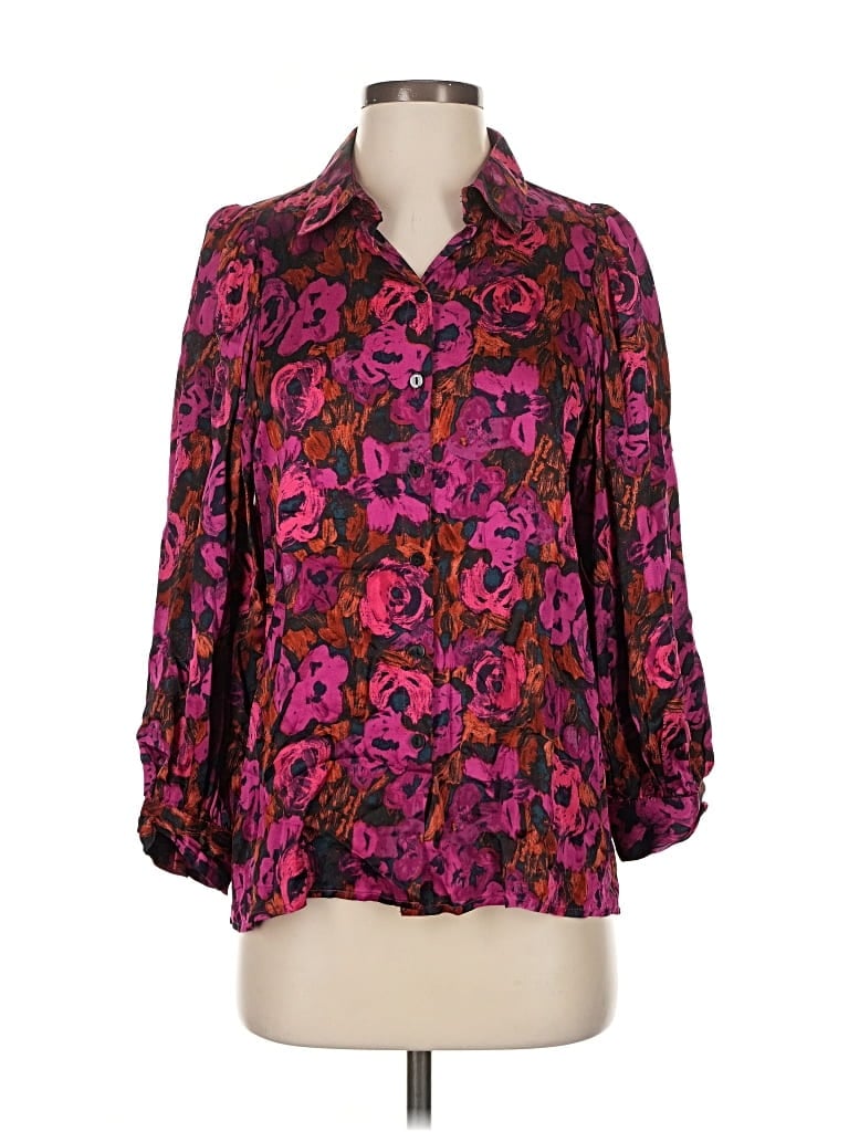 Pre-owned Esqualo 3/4 Sleeve Blouse In Purple