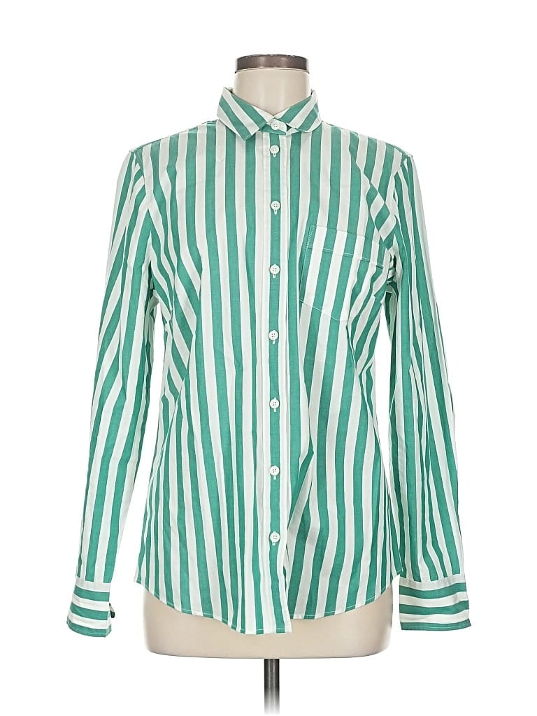 Pre-owned J.crew Factory Store Long Sleeve Button Down Shirt In Green