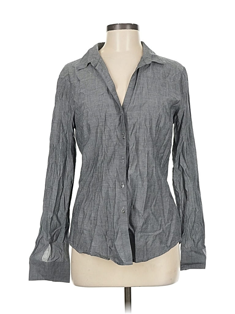 Pre-owned Quintessential Long Sleeve Button Down Shirt In Gray