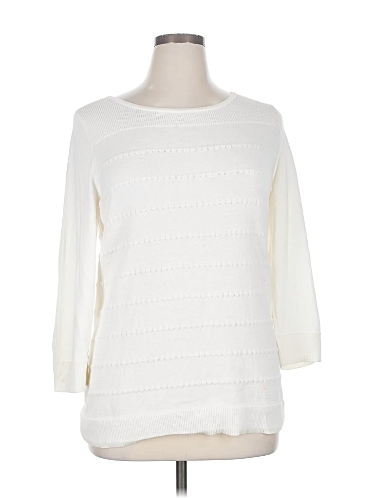 Pre-owned Croft & Barrow Pullover Sweater In White
