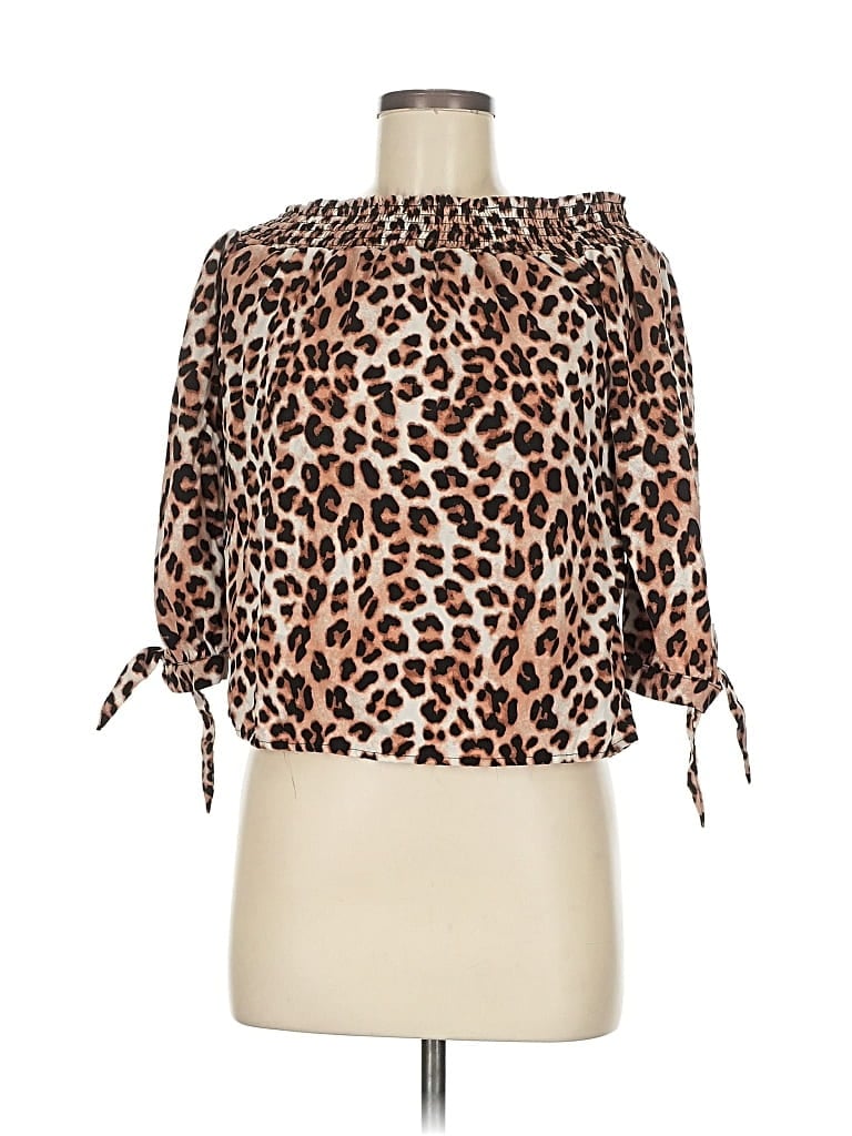 Pre-owned Rue21 3/4 Sleeve Blouse In Brown