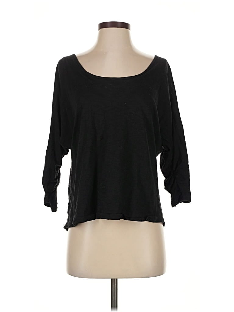 Pre-owned Elizabeth And James 3/4 Sleeve Top Black Boatneck Tops