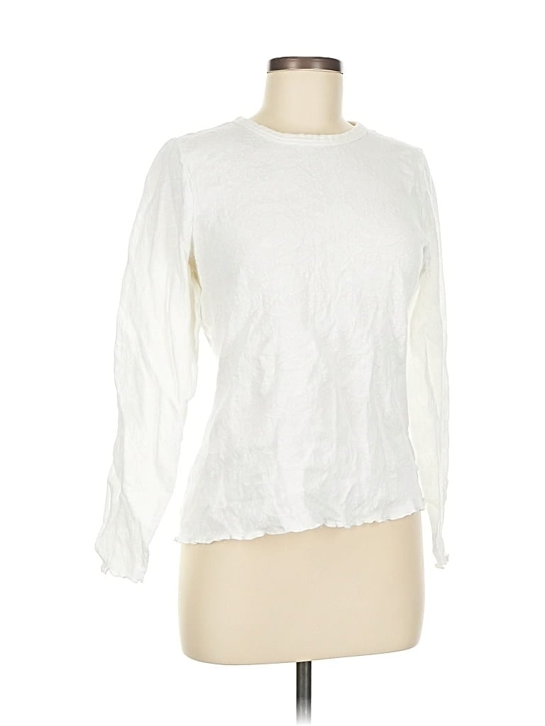 Pre-owned Nic + Zoe Long Sleeve Blouse In White