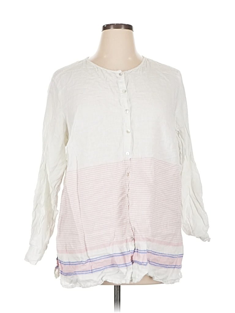 Pre-owned C&c California 3/4 Sleeve Blouse In White