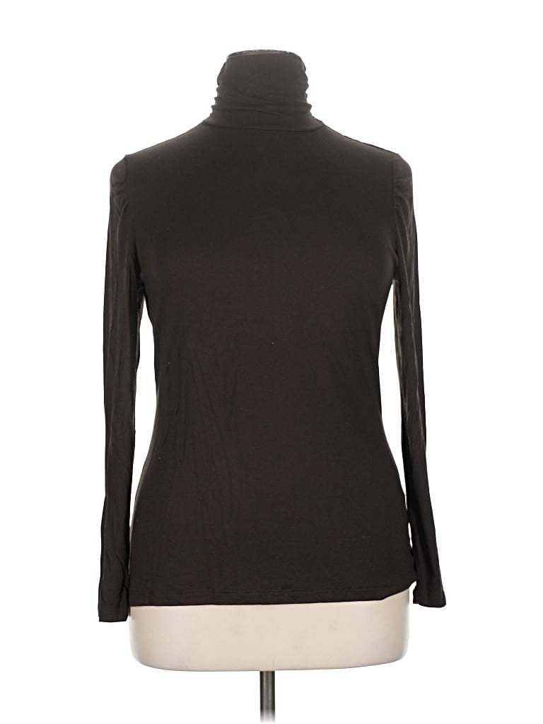 Pre-owned Apt. 9 Long Sleeve Top Black Turtleneck Tops