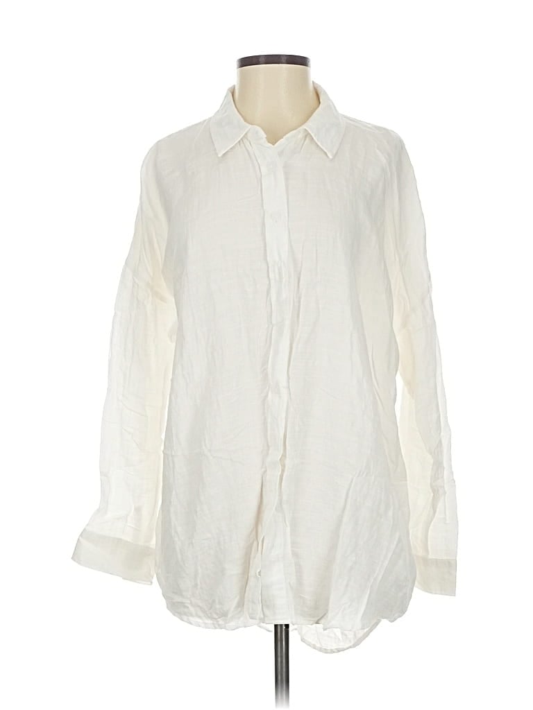 Pre-owned Wild Fable Long Sleeve Button Down Shirt In White