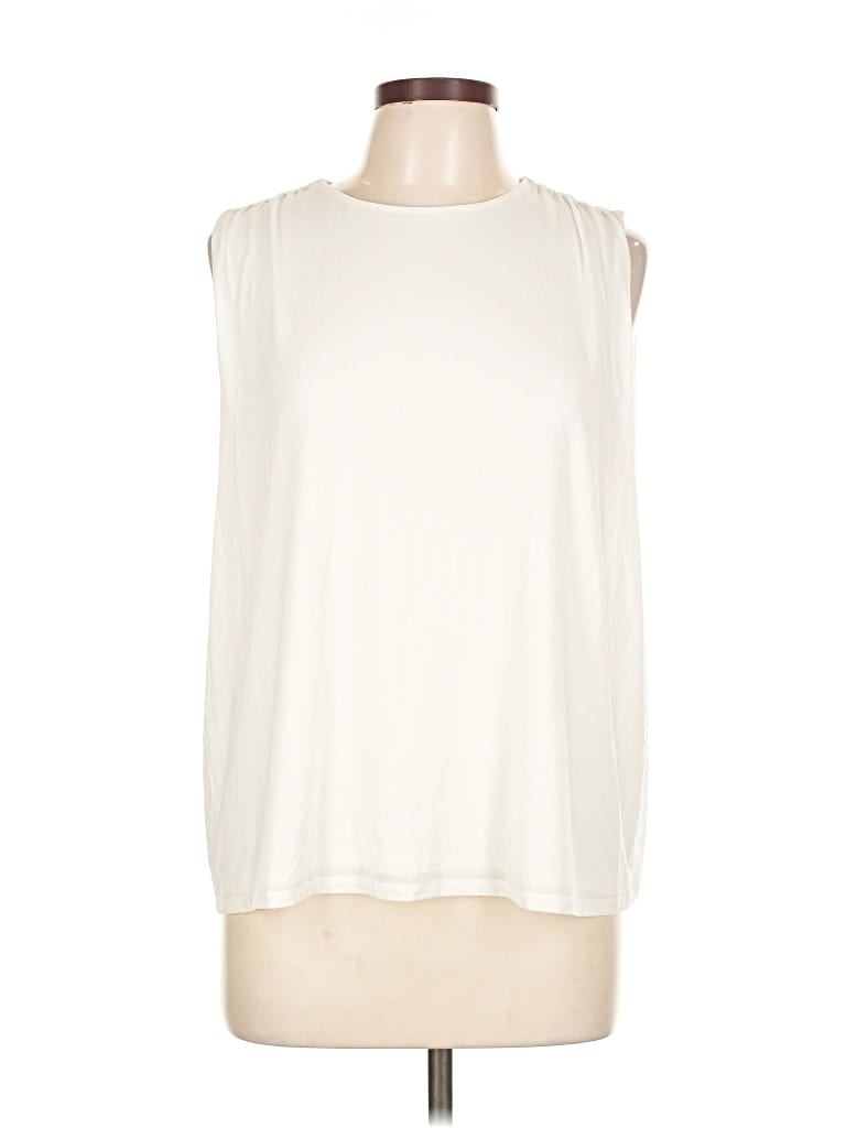 Pre-owned Express Sleeveless Blouse In White