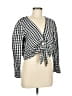 SO Checkered-gingham Black Long Sleeve Blouse Size M - photo 1