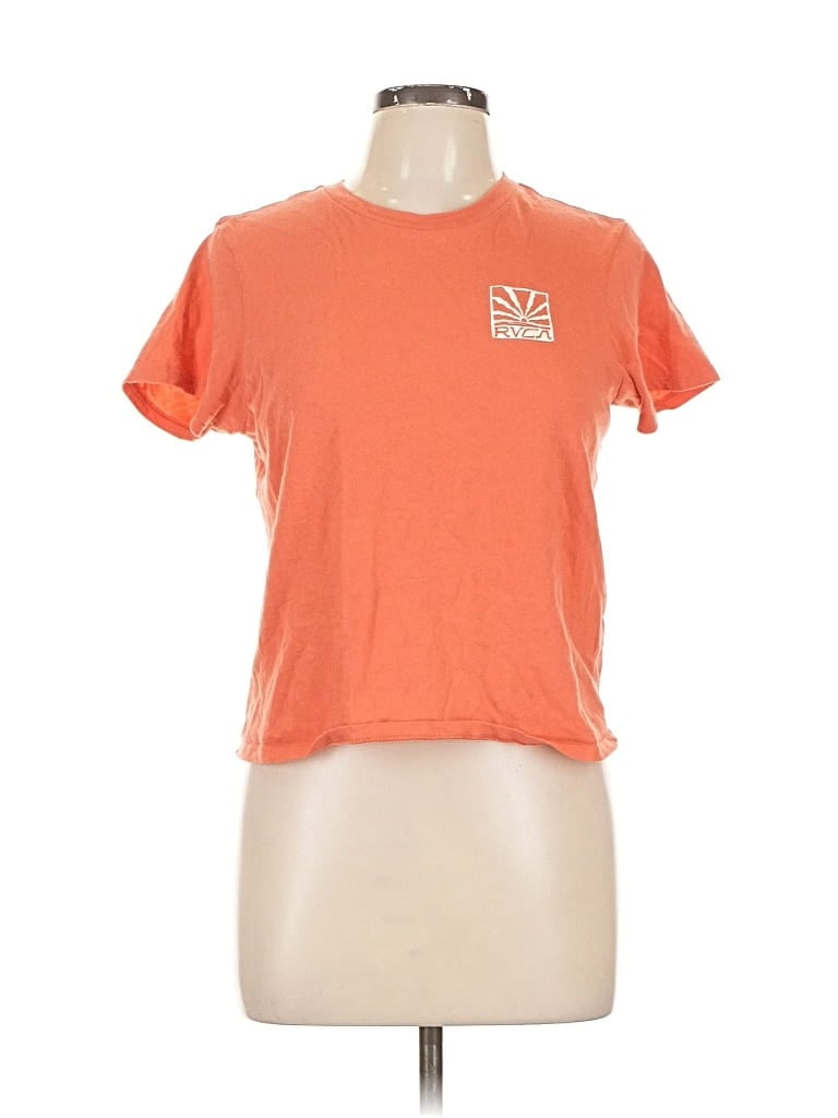 Pre-owned Rvca Short Sleeve T-shirt In Orange