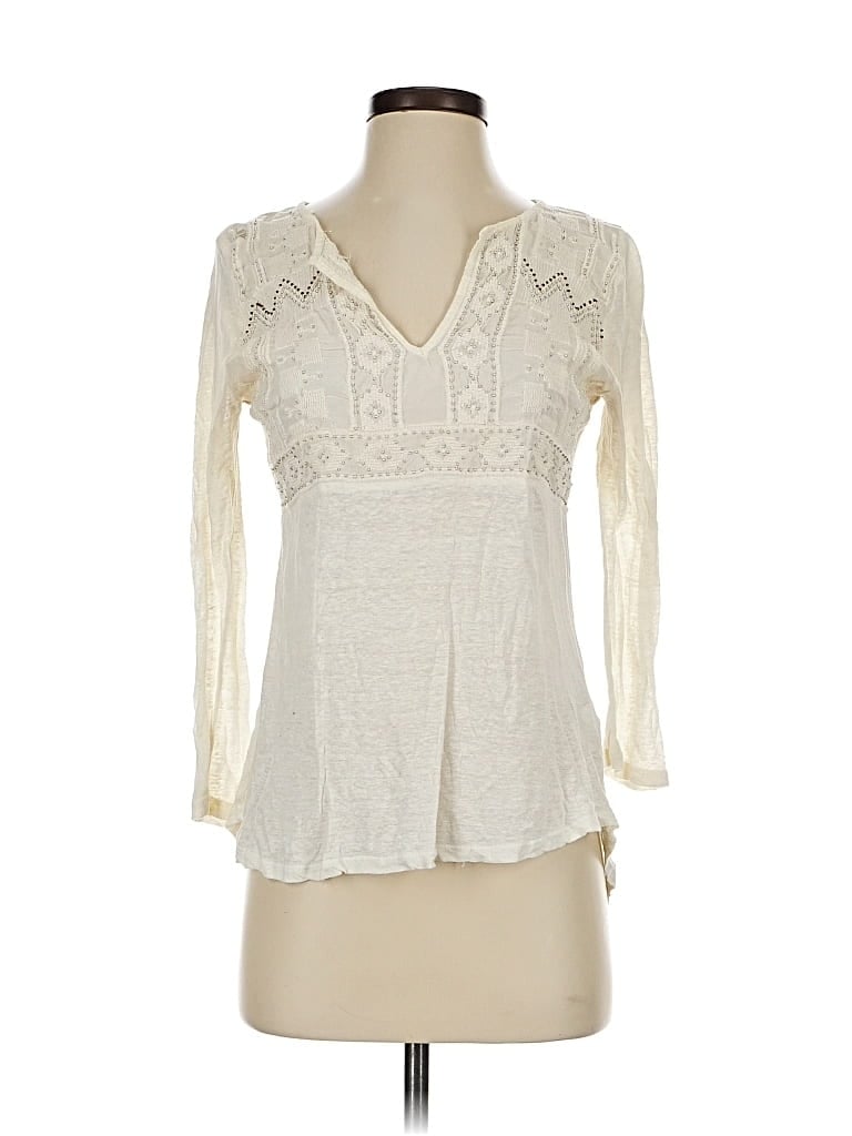 Pre-owned Lucky Brand 3/4 Sleeve T-shirt In White