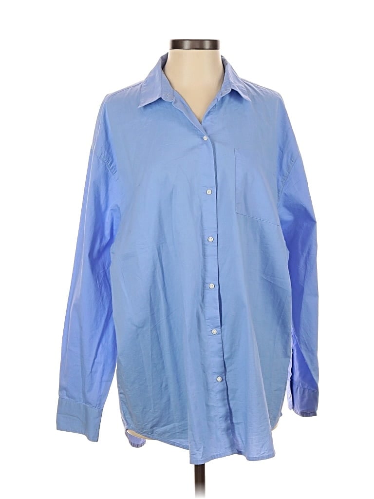 Pre-owned Old Navy Long Sleeve Button Down Shirt In Blue