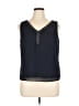 Le Bos 100% Polyester Black Sleeveless Blouse Size 16 - photo 1