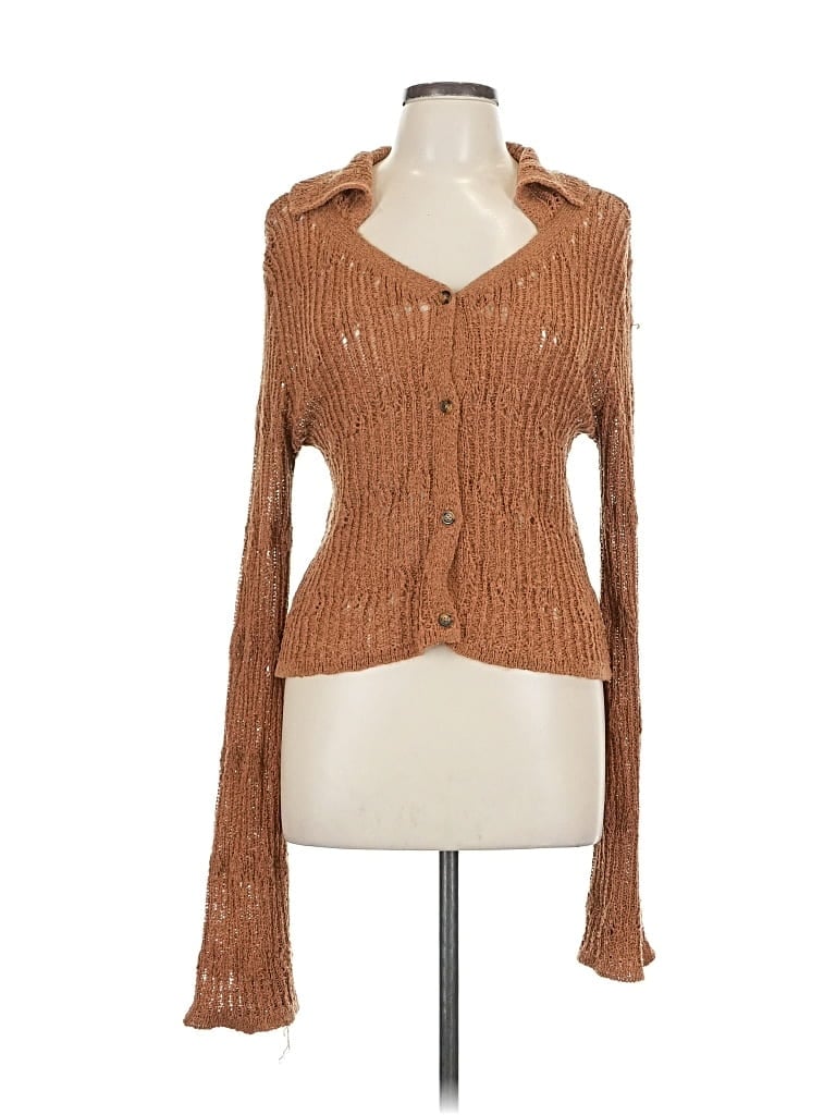 Pre-owned Collusion Cardigan Sweater In Brown