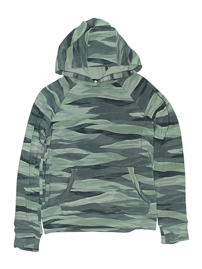 Pre-owned Athleta Girl Kids' Pullover Hoodie In Green