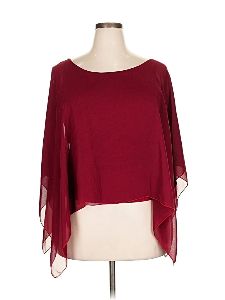 Pre-owned Freshmint 3/4 Sleeve Blouse In Burgundy