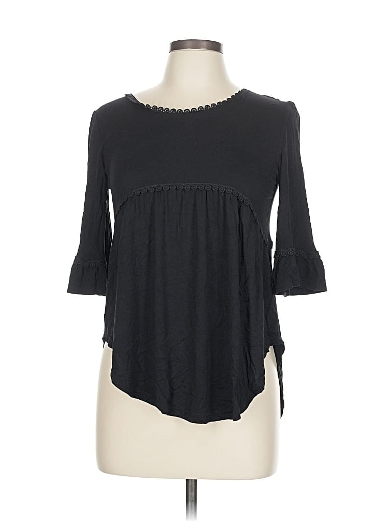 Pre-owned Assorted Brands 3/4 Sleeve T-shirt In Black