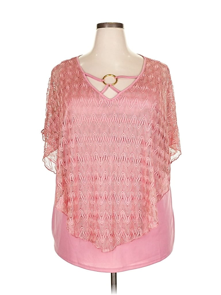 Pre-owned Olivia Blu Short Sleeve Blouse In Pink