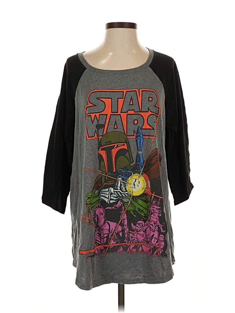 Pre-owned Star Wars 3/4 Sleeve T-shirt In Gray