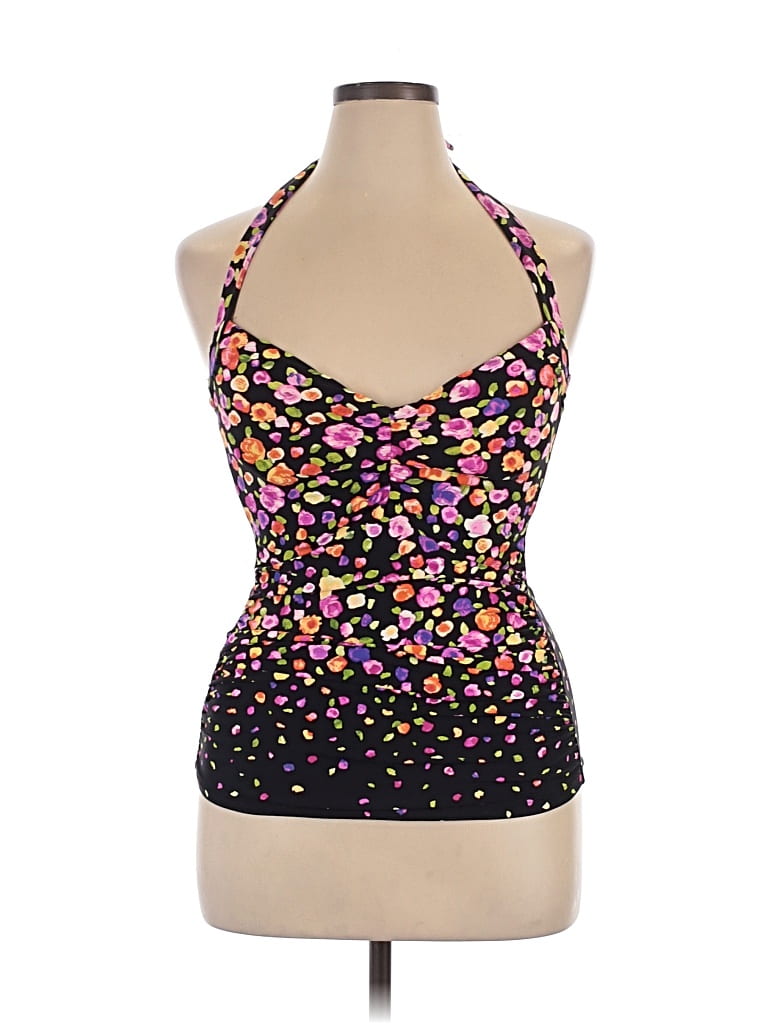 Pre-owned Anne Cole Sleeveless Top Purple Halter Neckline Tops