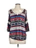 G Collection Blue 3/4 Sleeve Blouse Size L - photo 1