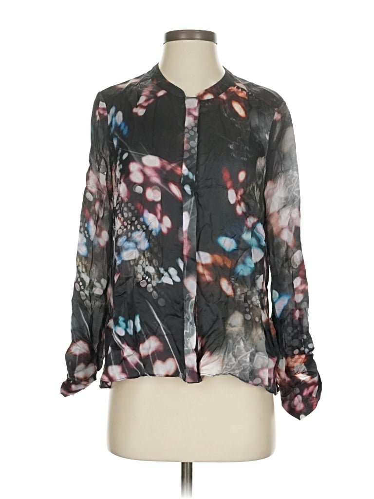 Pre-owned Leifsdottir 3/4 Sleeve Blouse In Gray