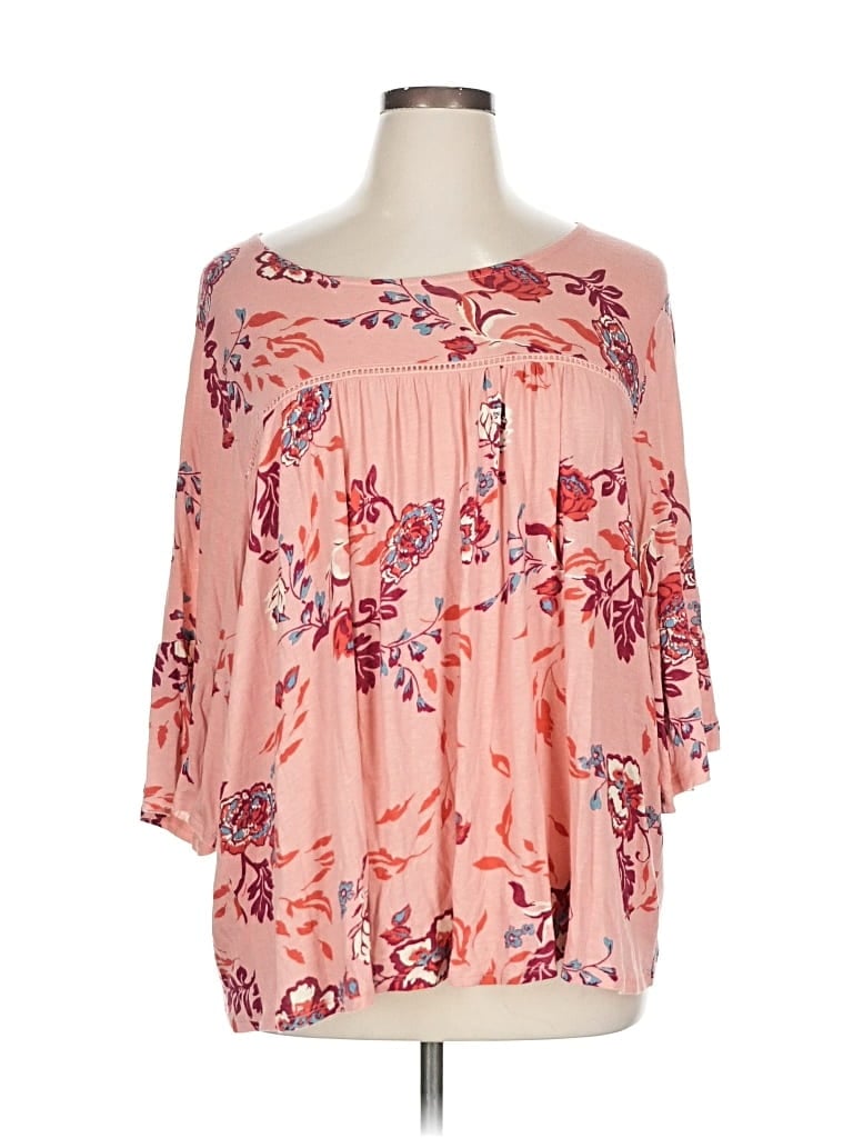 Pre-owned Evri 3/4 Sleeve Blouse In Pink