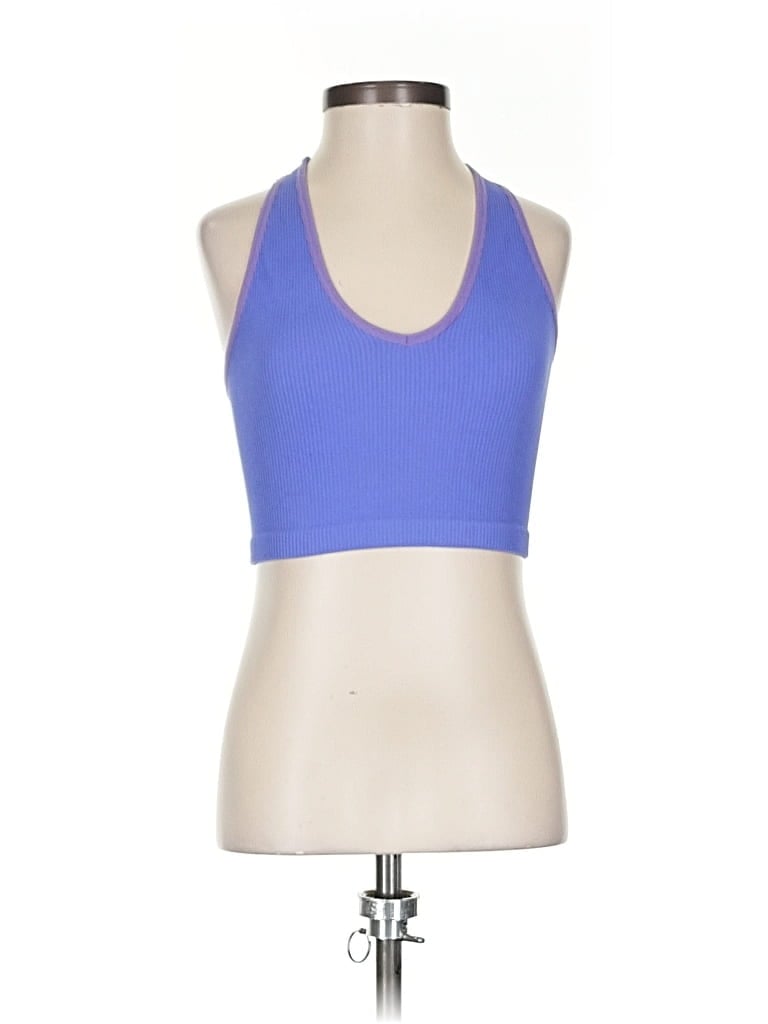 Pre-owned Fp Movement Tank Top Blue Halter Neckline Tops