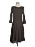 Massimo Dutti 100% Polyester Chevron-herringbone Gray Brown Casual Dress Size S - photo 1