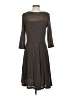 Massimo Dutti 100% Polyester Chevron-herringbone Gray Brown Casual Dress Size S - photo 2