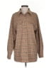 Princess Polly Houndstooth Brown Long Sleeve Blouse Size 4 - photo 1