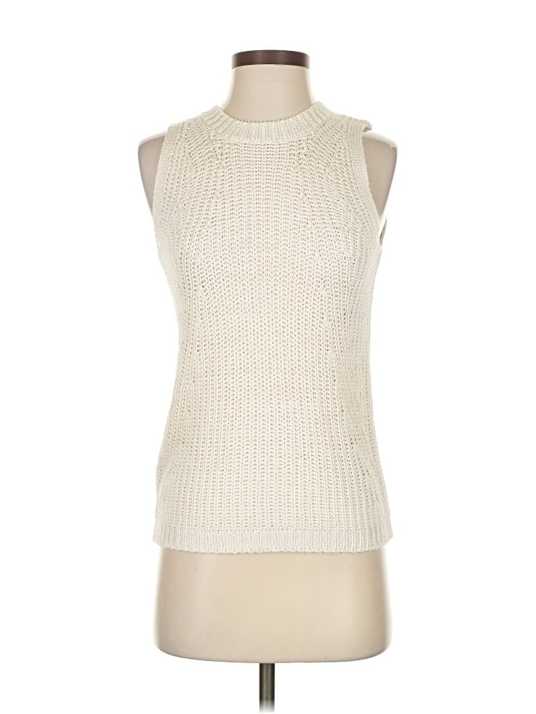 Pre-owned Ann Taylor Loft Sweater Vest In White